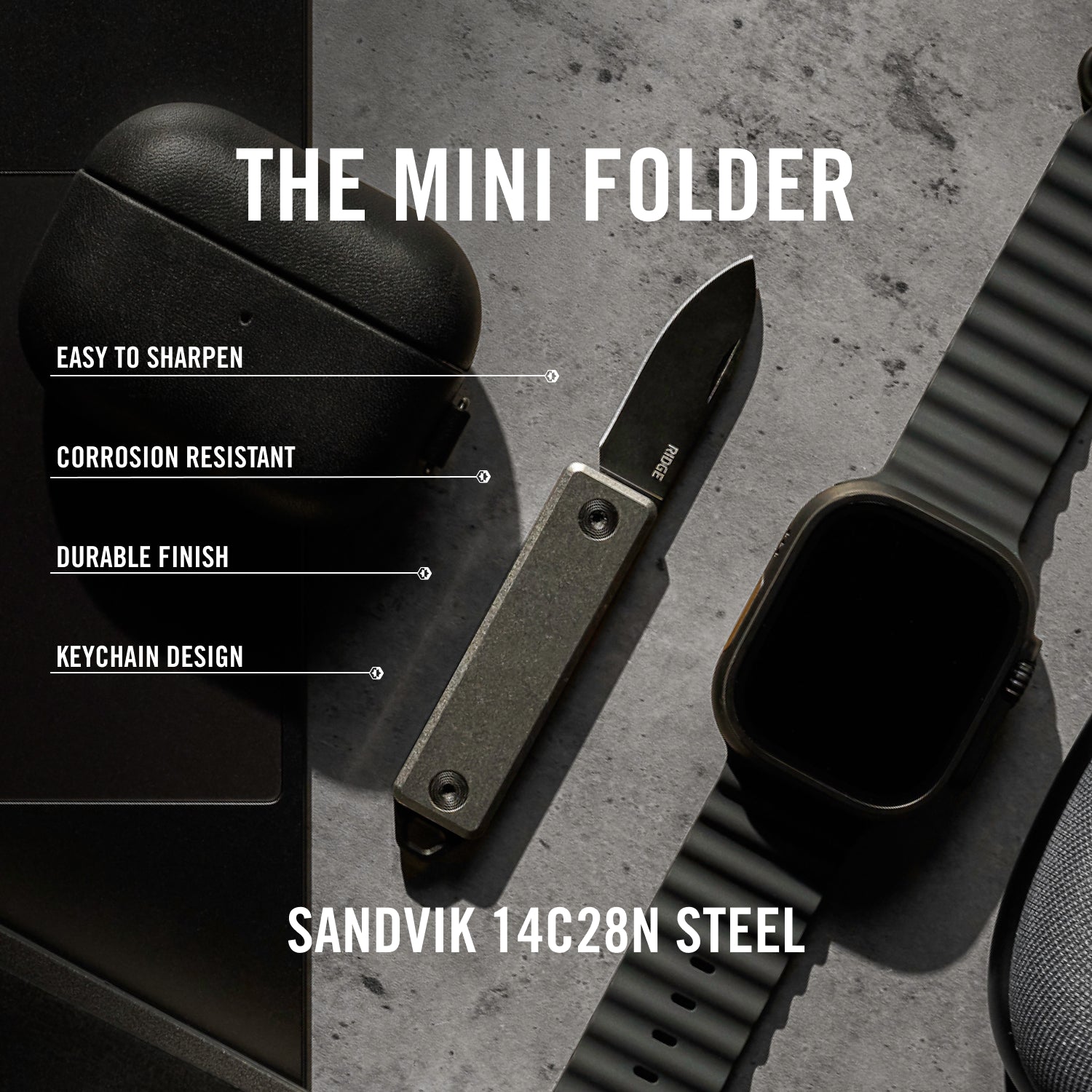Mini Folder - Stonewashed Titanium