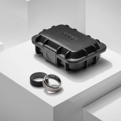 Ridge 8mm Beveled Ring Set - Platinum | Tantalum