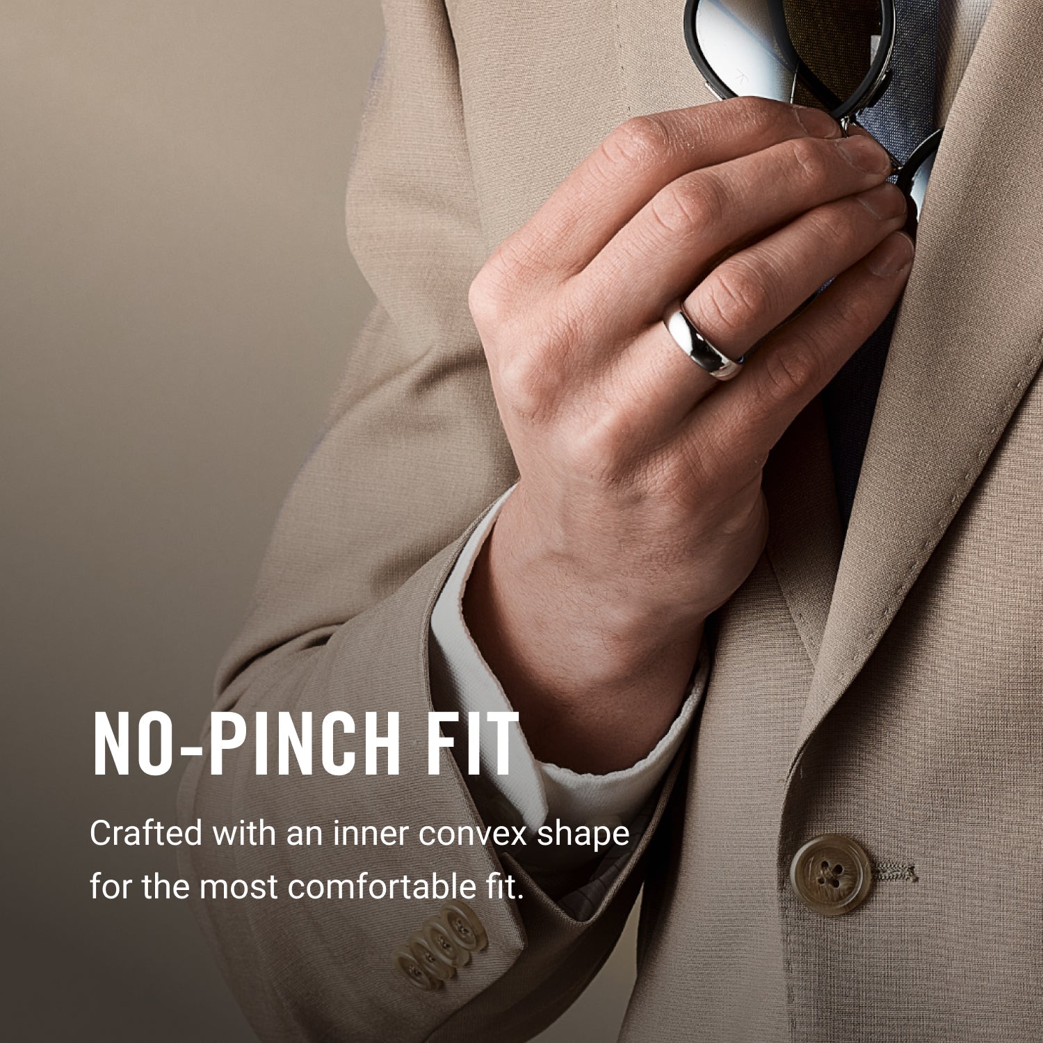 Ridge 6mm Rounded Ring Set - Platinum | Tantalum