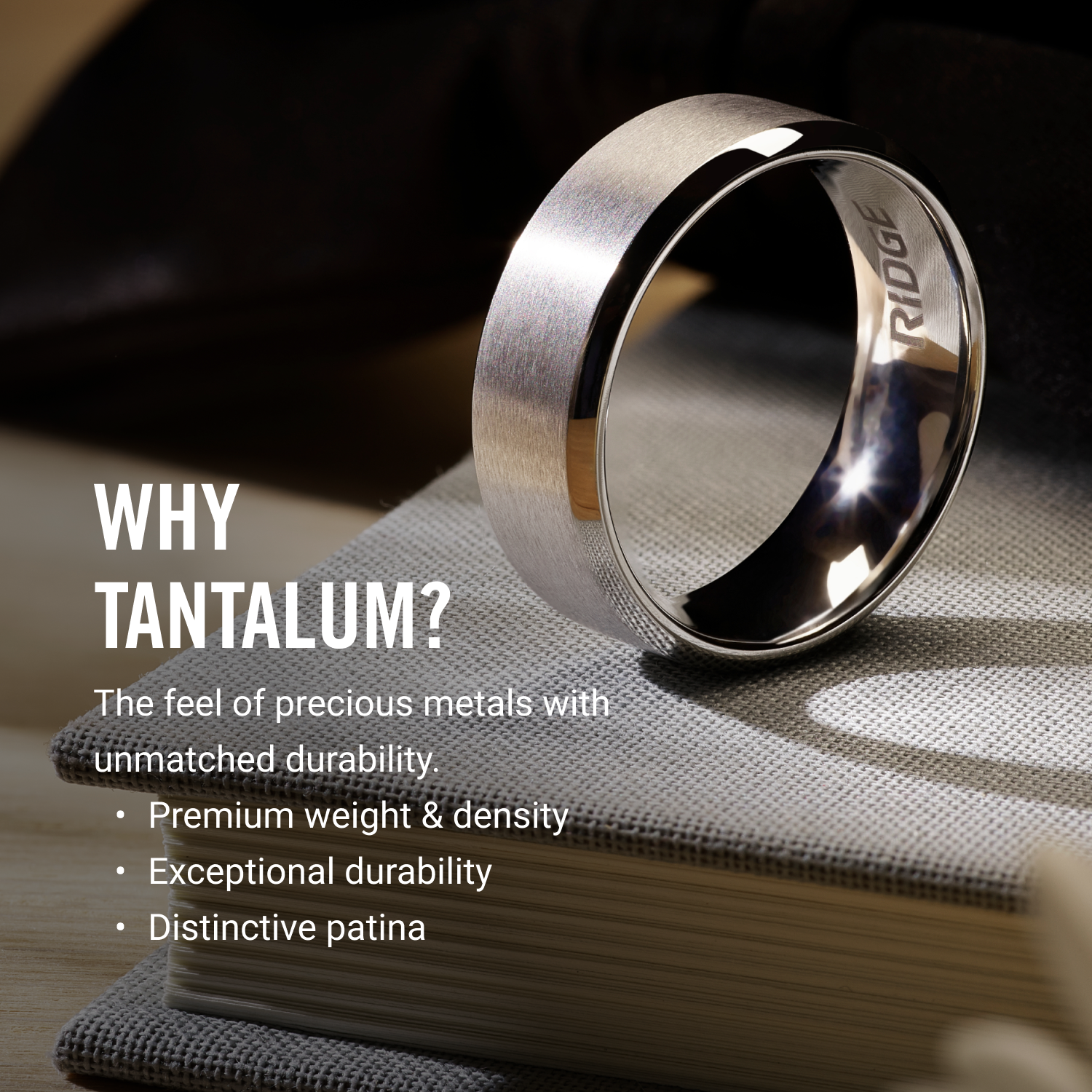 Ridge 6mm Rounded Ring Set - Platinum | Tantalum