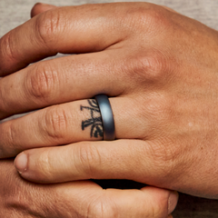 Ridge 6mm Rounded Ring Set - Burnt Titanium